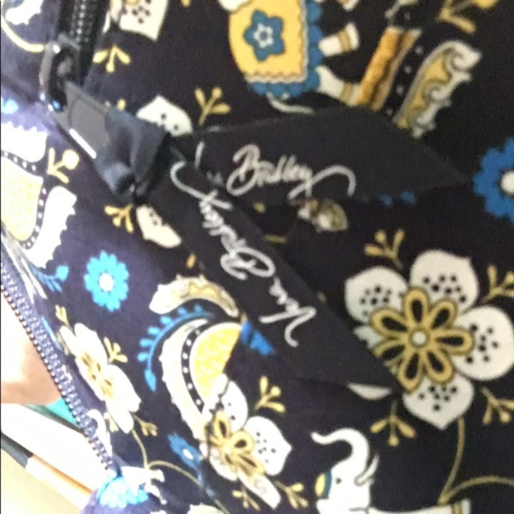 Vera Bradley Eloise Ellie Blue Yellow Paisley Shoulder Carryall Style Bag - Picture 6 of 11